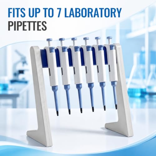 Image of Laboratory Pipette Stand 6 Place Pipettor Rack, Stable L Shaped