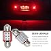 PHINLION Super Bright DE3021 LED Red Bulb 3030 6-SMD Festoon 1.25