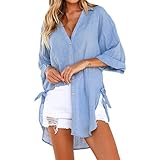 tunika blusen tees sweatshirt pullover hemd longshirt damen t shirt sommer kurzarm sweatshirt oberteil lose einfarbig beiläufig bluse große größe leinen bluse damen leinenbluse langarm oberteil casual v ausschnitt tops tunika lose