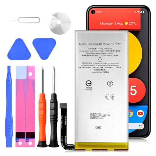 SHENMZ Battery for Google Pixel 5, High Capacity Replacement Battery for HTC Google Pixel 5 (6.0 inch) GD1YQ, GTT9Q with Screwdriver Tools