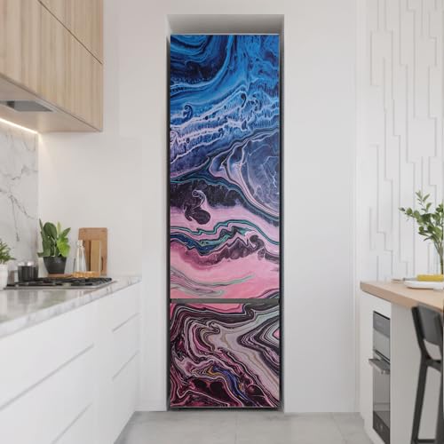 Sticker réfrigérateur 60x205cm ondes abstraites décor cuisine