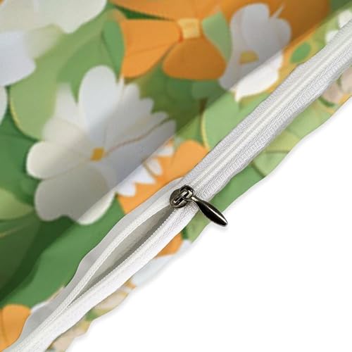 Juego de ropa de cama de 3 piezas con diseño de flores y mariposas con funda de almohada 6