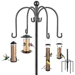Bird Feeders Hanging Station,Adjustable 262cm Extra Tall Free Standing Heavy Duty Feeding Station Bird Table Feeding Kit Tables,4 Shepherds Crooks Hooks for the Garden Outdoors Decorations