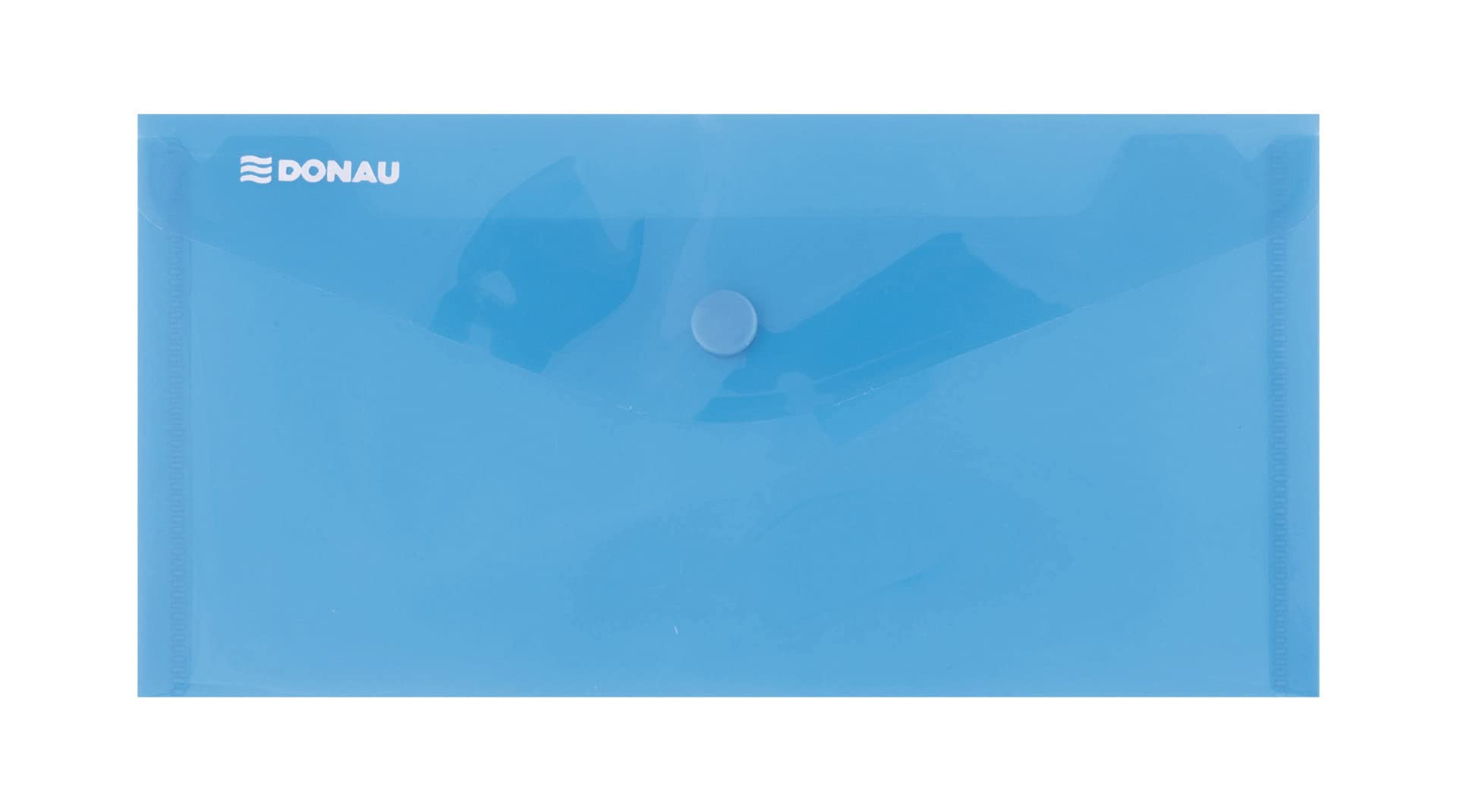 Envelope Wallet DONAU Press Stud PP DL 180 Micron Blue/Document Archiving/Type-Envelope/Kind-with Press Stud/Index-N.a. / Material-PP/Colour-Blue/Format-DL/Thickness (mm)-180