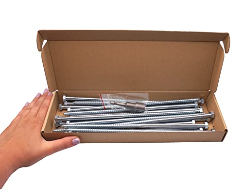 SKIR'CO (20 pcs) DIN 571 Zinc Plated Steel Hexagon Wood Screws M8 x 260 mm, Coach Screws, Hex Screw, Lag Bolts (With Magnetic Hex Bit) - Image 4