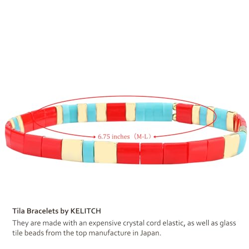 Image of KELITCH Women Pearl Beaded Bracelet Tila Stretch Bracelets Candy Colors Friendship New Jewelry