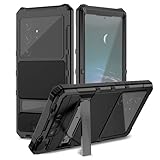 KumWum Armor Phone Case for Samsung Galaxy S24 Ultra Military Grade Protective Heavy Duty 360°Full Body Cover Shockproof with Tempered Glass Screen Protector Camera Lens Protector - Black