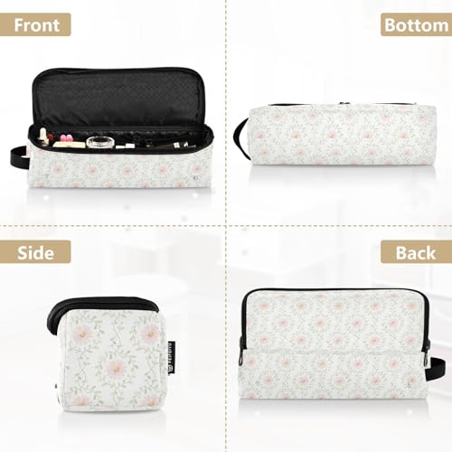 Estuche de viaje 2 en 1 para rizador con alfombrilla resistente al calor extraíble, impermeable, organizador portátil para herramientas calientes, planchas y moldeador de volumen para el cabello diseño floral rosa miniatura 5