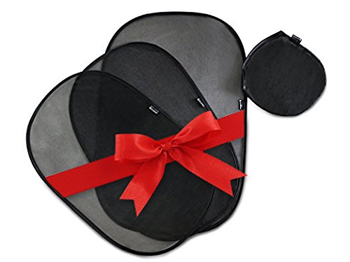 Car Side Window Sun Shades (3 Pack) – Sunshades Provide Protection for Baby –Bonus Shade and Storage Pouch