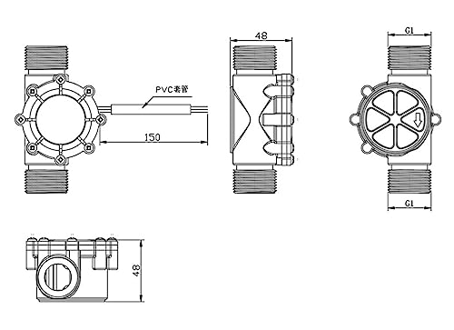 Capteur de débit d'eau YF-G1 DN25 pour éviter la surchauffe de pompe