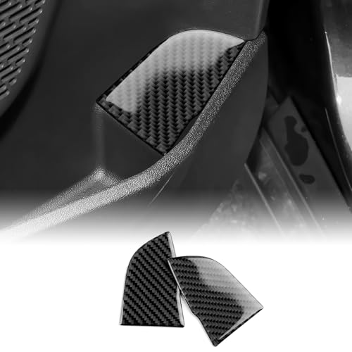 KUNGKIC Anillo de interruptor de maletero de fibra de carbono para puerta de coche compatible con Mini Cooper S F65 F66 F67 2024 2025, accesorios interiores (negro)