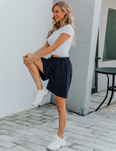 Image of Quenteen Women's Casual Summer Sweat Shorts Athletic Gym Shorts Loose Hiking Running Jogger Shorts with Pockets