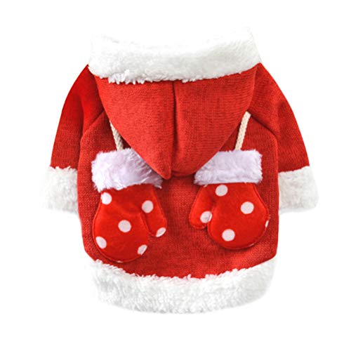 Amosfun Fantasia de Natal Animal de Estimação Com Boné Fantasia de Papai Noel Cão Gato Natal Roupa d