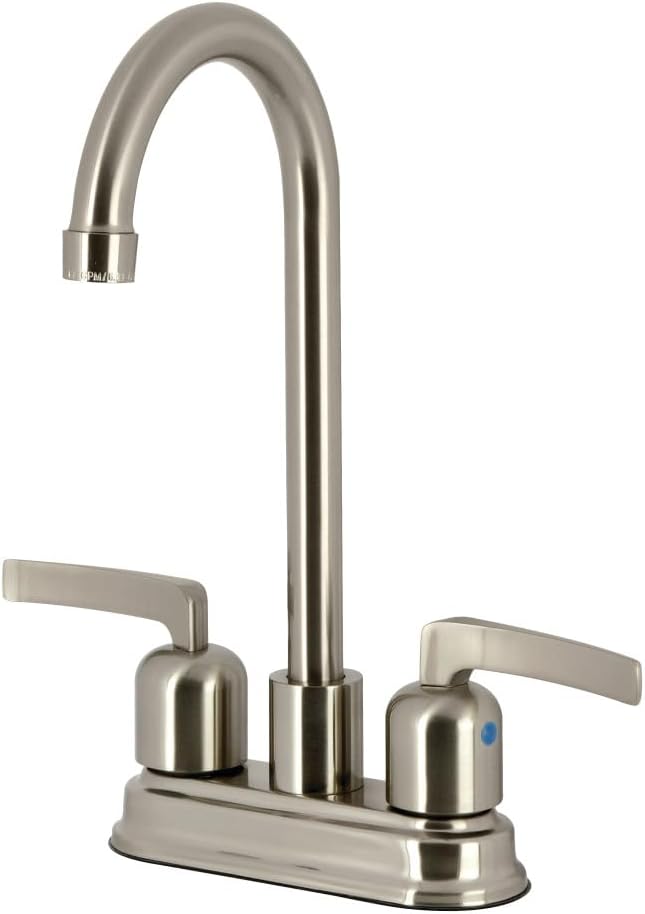 Kingston Brass FB8498EFL Centurion 4-Inch Centerset High-Arc Bar Faucet, Brushed Nickel