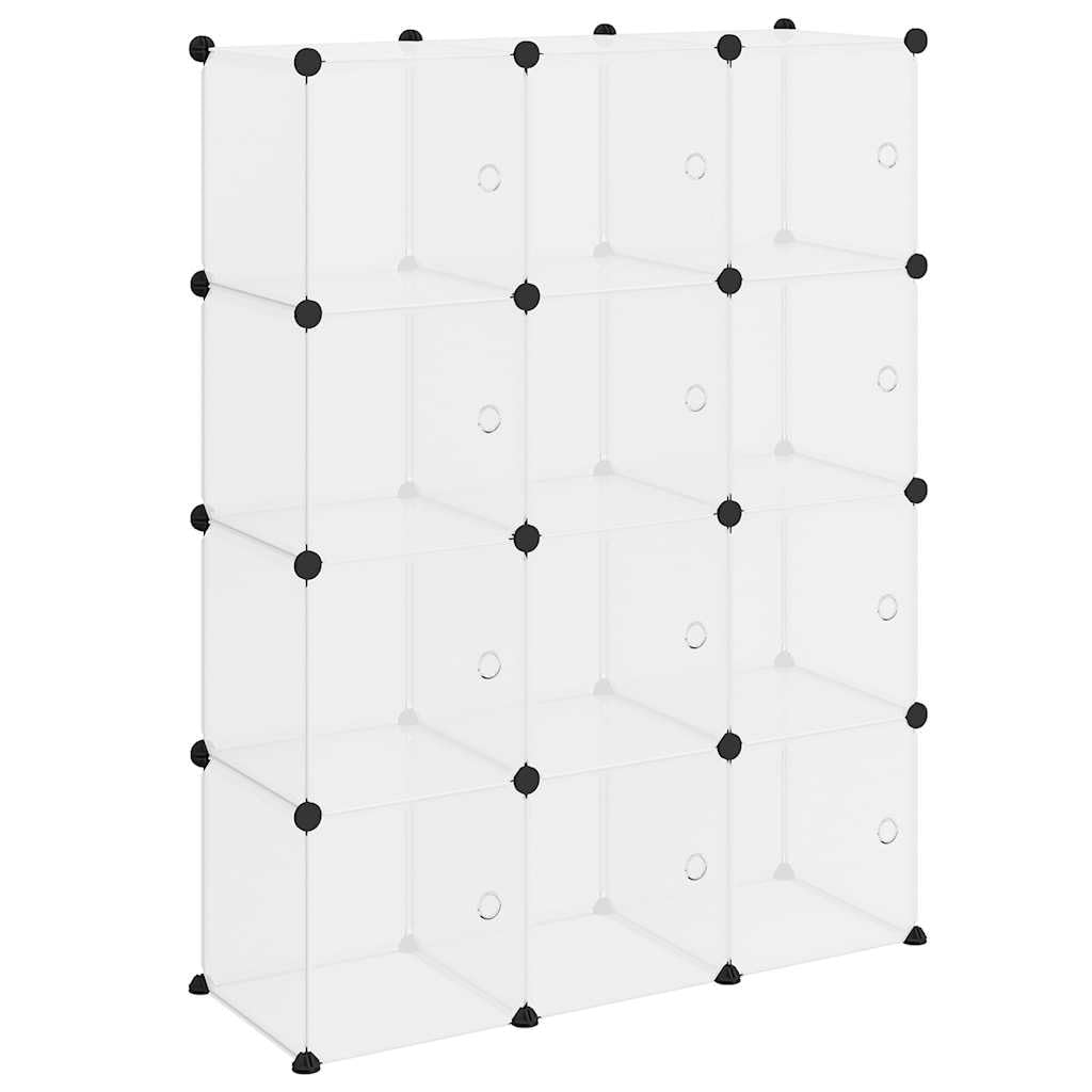 Modularer Aufbewahrungsschrank 12 Würfel Transparent PP
