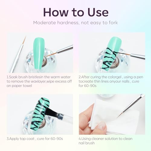 Image of modelones Gel Nail Polish Set, 6 Colors 2026 Spring Summer Pastel Gel Polish Set with Nail Art Liner Brush Soft Pink White Light Purple Blue Green Nude Painting Nail Polish Kit Mothersday DIY Gift