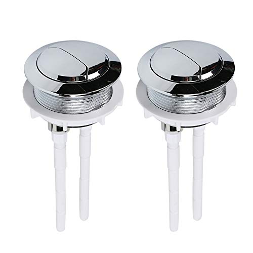 Boutons de toilette standard 38mm chrome silver double chasse boutons poussoirs de réservoir d'eau WC, accessoires de pompage à haute pression pour Closestool 2pcs Cover
