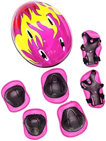 EMUKOEP 7pcs Kids Protective Gear with Adjustable Helmet Knee Pad...