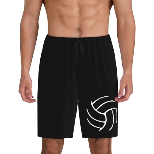 Volleyball Pajama Shorts for Men, Men's Pajama Bottoms, Sleepwear for Summer