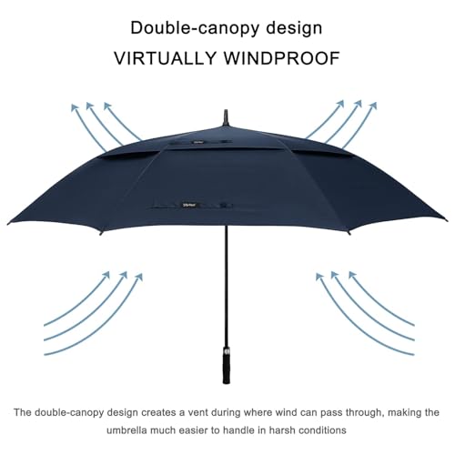 Image of G4Free 47 /54 /62 /68 Inch Automatic Open Golf Umbrella Oversize Extra Large Double Canopy Vented Windproof Waterproof Stick Umbrellas