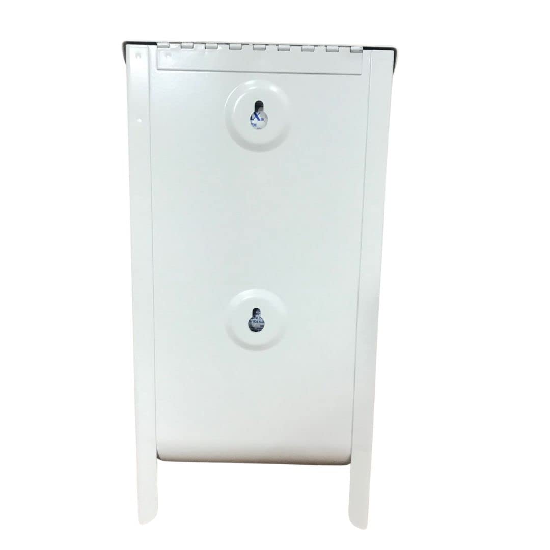 Tampon and pad Dispenser, Compact, Free Vending, White Steel Restroom Fixture