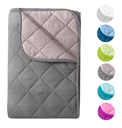 Edredón de microfibra de verano en diseño reversible, 155 x 220 cm, con certificado Öko-Tex, color gris y gris claro, resistente a la cocina, 95 °, para camping y días calurosos, utilizable, sin funda Cover