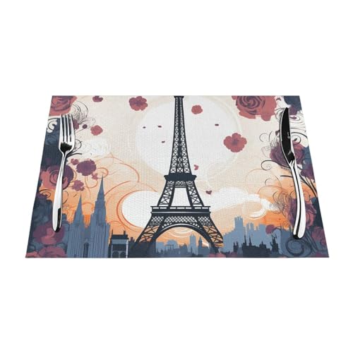Sets de table Paris Eiffel lavables pour protéger la cuisine des taches - 7