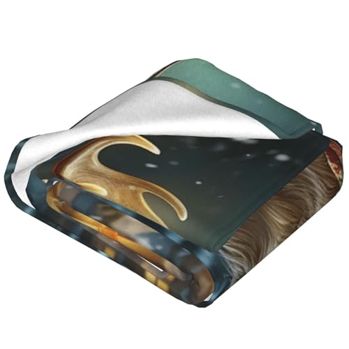 Couverture microfibre renne plaid cocooning pour canape et climatisation