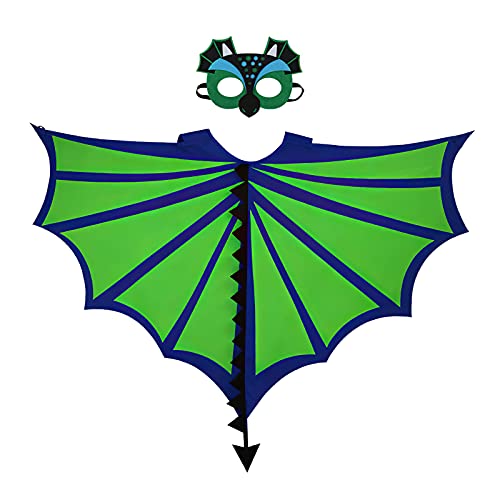 Costume de dinosaure pour enfants Festival Dragon Cosplay, Cape de dinosaure animal et masque en feutre Ailes de dinosaure Costume pour enfants Déguisements Party Favors Cadeaux, facile à porter Cover