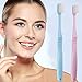 DI QIU REN Extra Soft Toothbrush for Sensitive Gums, Manual Toothbrush with 8 Tubes of 10000 Soft Floss Bristle for Gum Care, Protect Fragile Gums Good Cleaning Effect (Blue & Pink)