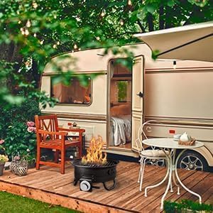 Miniatura 4 de Fogata portátil de gas propano, fogatas para campamento, hoguera al aire libre sin humo, caravana, 17 pulgadas, 58,000 BTU con bolsa de transporte y