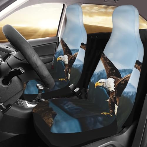 Housse de siège avant auto respirante Eagle at Hunting pour berline et SUV x2