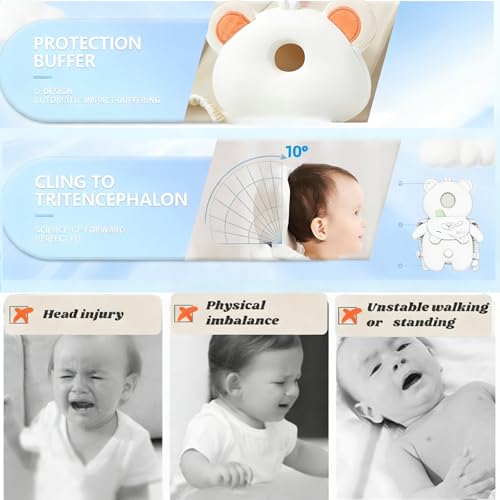 Image of Baby Head Protector Backpack, Toddler Baby Head Protection Backpack with Baby Knee Pads Alarm Function for Walking & Crawling, Soft, Breathable and Wearing Safety Baby Head Protector (Yellow Chick)