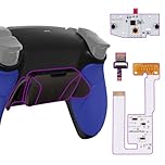 eXtremeRate Real Metal Buttons RMB RISE4 V3 Remap Kit for PS5 Controller BDM-030 040 050, Redesigned Blue Rubberized Grip Black Bottom Shell Upgrade Board 4 Back Paddles Attachment for PS5 Controller