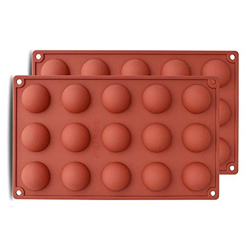 2PCS Silicon Chocolate Mold small Hemisphere Half Round Shapes 15 holes.