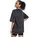 Womens Vintage Oversized T Shirts Acid Washed Baggy Cotton Tee Casual Workout Boyfriend Short Sleeve Tops(Black XL)