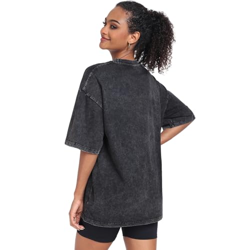 Womens Vintage Oversized T Shirts Acid Washed Baggy Cotton Tee Casual Workout Boyfriend Short Sleeve Tops4