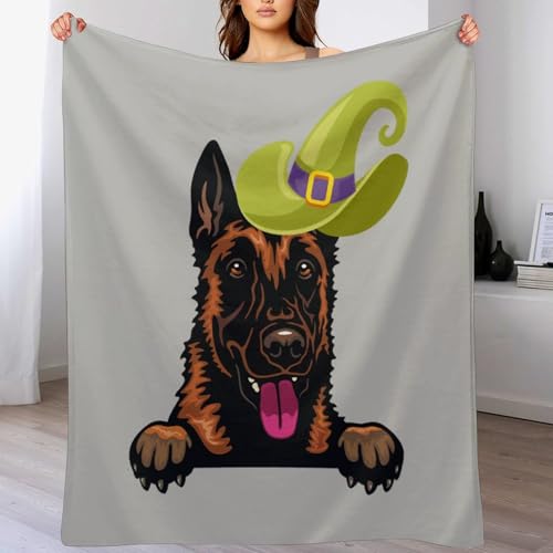 Couverture douce malinois cadeau Halloween idéal pour passionné