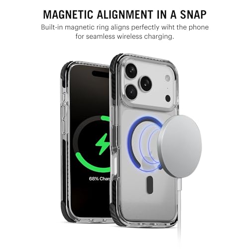 Image of DailyObjects Polycarbonate Case for iPhone 17 Pro Compatible with Mag-Safe Wireless Charging | Reflex Magsafe Shield Slim Shockproof Back Cover, Clear