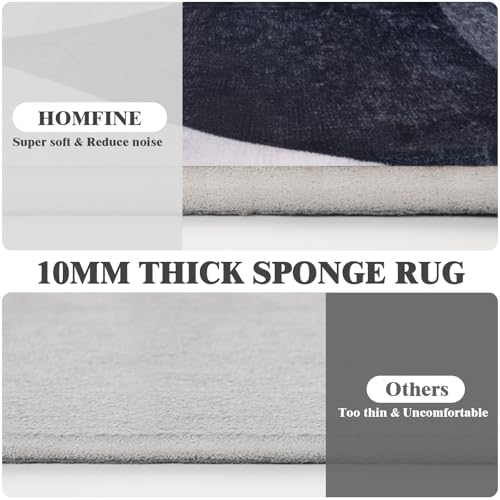 HOMFINE Gris Alfombra Salon Modernas 80x150 cm (Esponja Espesa) Grande Alfombras Lavable en Lavadora Pelo Corto Antideslizante Rug Carpet Tapete Sala para Habitacion Comedor Dormitorio Cocina - imagen 3