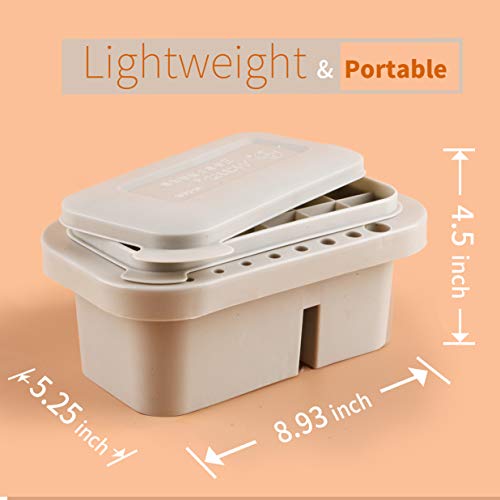Martol Multi-Use Paint Brush Basin With Brushes Holder,Washer,Trays,Palette Box-Artist Cleaner Cup For Watercolor Oil Acrylic Gouache Painting With Lid #TOP6