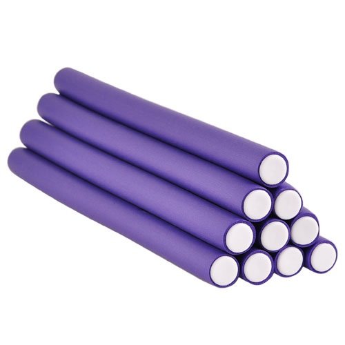 10" Spiral Hair Foam Curler Roller Set - 20 Pieces - twist curls flex rods (3/4") Purple, Hair curls, hair styles, hair stylist, long hair, short hair, wavy hair, curly hair, flexible, lightweight