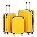 BEIBYE 2045 Zwillingsrollen 3tlg. Reisekoffer Koffer Kofferset Trolleys Hartschale in 20 Farben (Yellow)