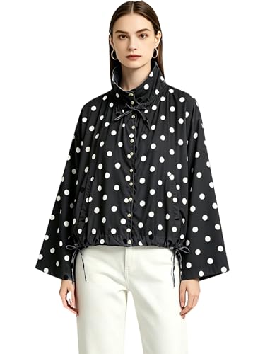 Veste à pois pour femme avec cordelette et manches longues Aislor