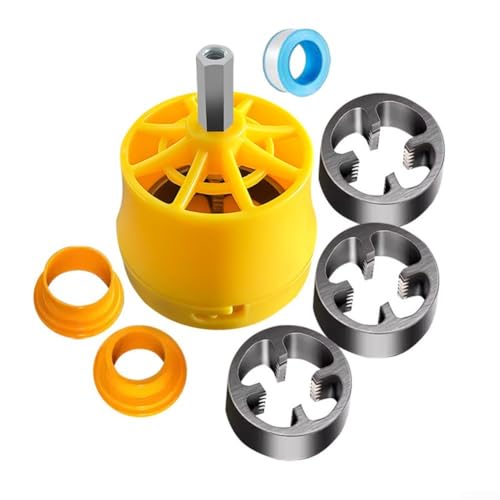 Kit de roscador de tubos de PVC con terrajas de 1/2, 3/4 y 1 pulgada, accesorio de taladro eléctrico para proyectos de plomería