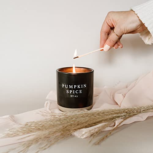 Sweet Water Decor Pumpkin Spice Soy Candle | Pumpkin, Cloves, Butercream, And Cinnamon Fall Scented Soy Candles For Home | 12Oz Black Stoneware Jar, 60+ Hour Burn Time, Made In The Usa #TOP1
