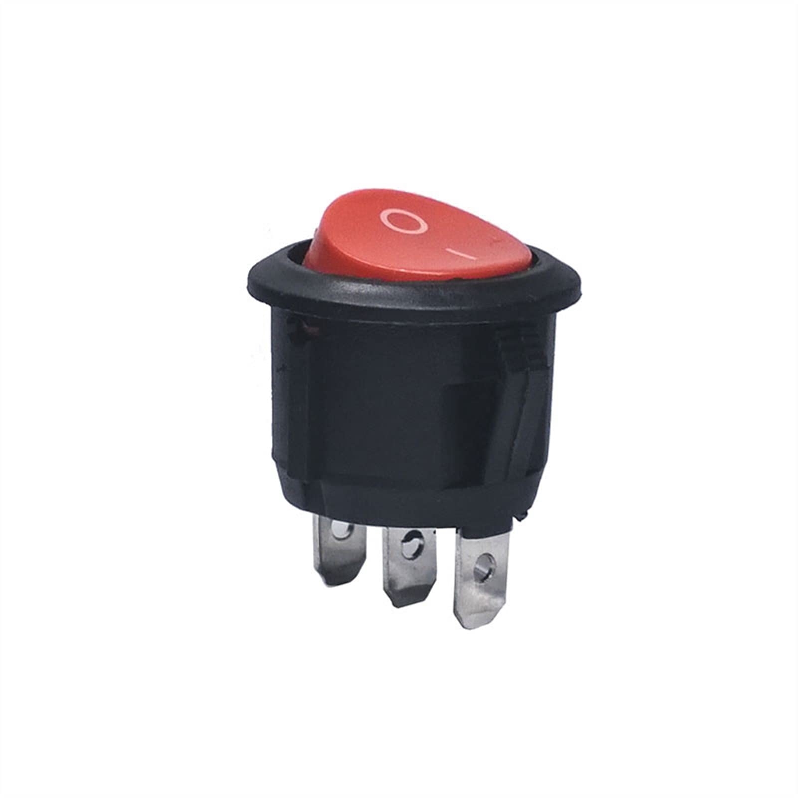 Interruttore a bilanciere 10pcs 20pcs KCD1-105 23MM SPST 3Pin 250V 6A Round Boat Shape interruttore rosso e nero incorporato ON Off Interruttore a bilanciere Posizione rame ( Color : Y-23mmr-3p-10 , S