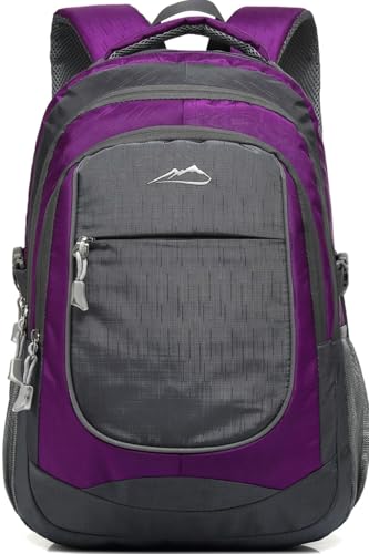 Image of ProEtrade Extra Large Backpack Bookbag for College Travel Laptop Business Hiking Backpack Fit Laptop Up to 17 Inch Sturdy Multi Compartment Gifts for Men Women Night Light Reflective (Light Purple A)