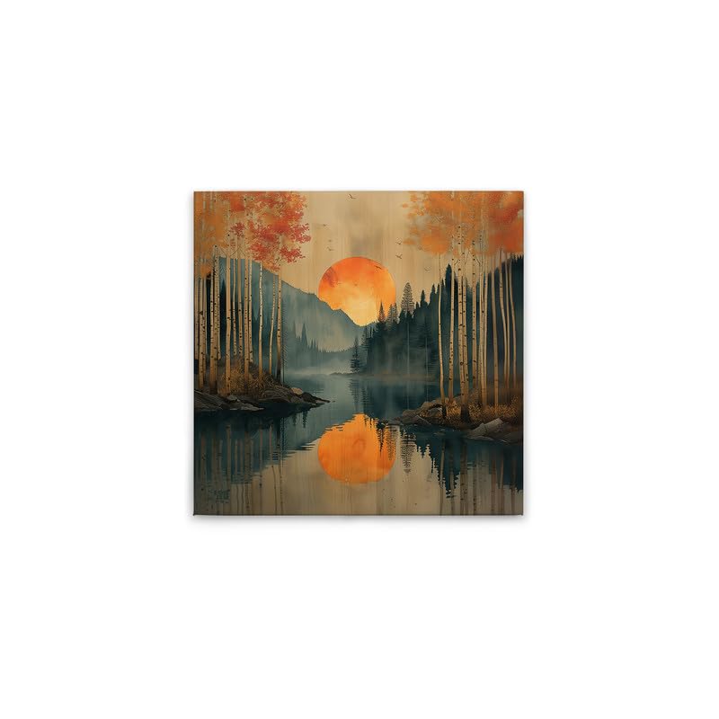Impression sur toile coucher de soleil beige et bleu A.S. Création DD133268 de 50x50 cm