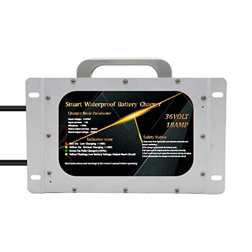 36V 18A Golf Cart Battery Charger For 36 Volt Club Car/Yamaha With Crowsfoot Style Connector Crows Foot Plug Waterproof Ip68 #TOP3